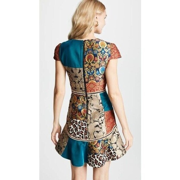 NWT. $595 Alice + Olivia Rapunzel Patchwork Dress Sz 4 - Picture 3 of 14